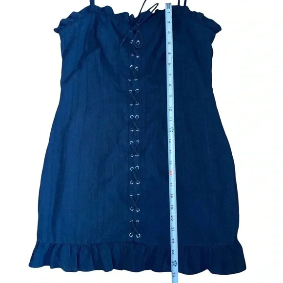 REVOLVE superdown Chloe Lace Up Dress in Navy- Size Medium - Picture 10 of 10